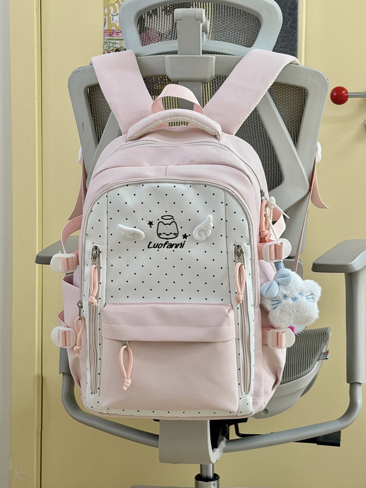 Multi-Functional Polka Dot School Backpack