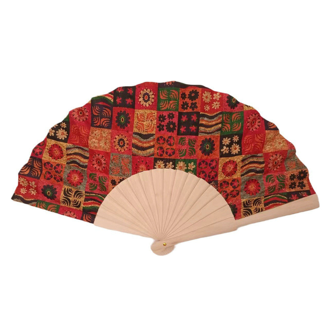 Ladies handcrafted fan made of cork and wood Kalsten