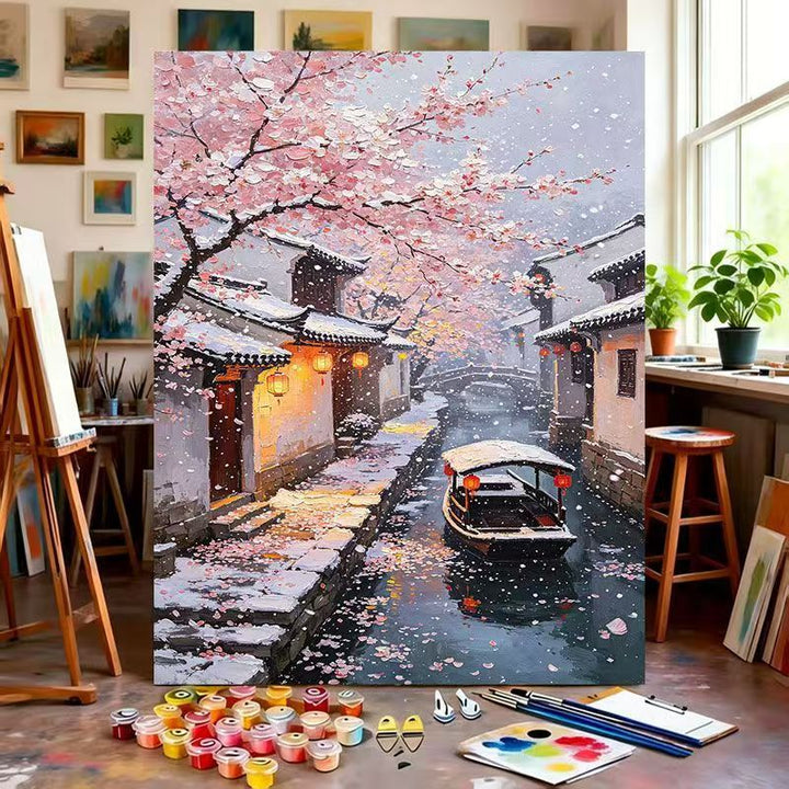 Scenic Cherry Blossom Paint by Numbers Art Kit Kalsten