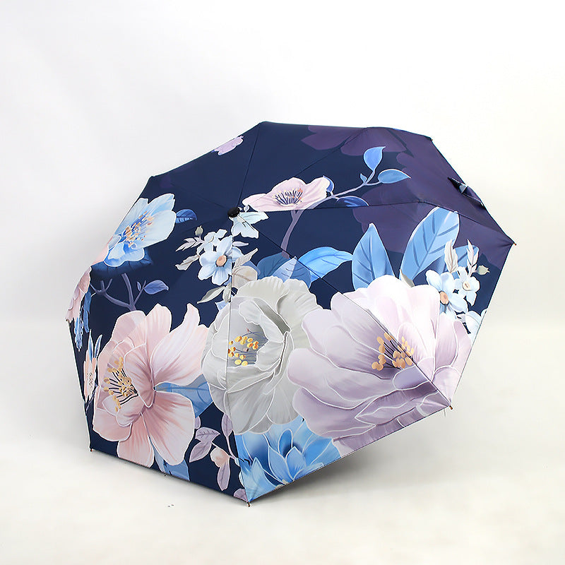 Ladies folding umbrella with artistic flower pattern Kalsten