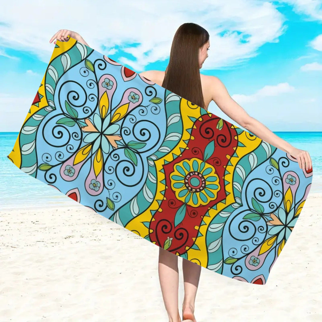 large beach towel with colorful butterfly design Kalsten