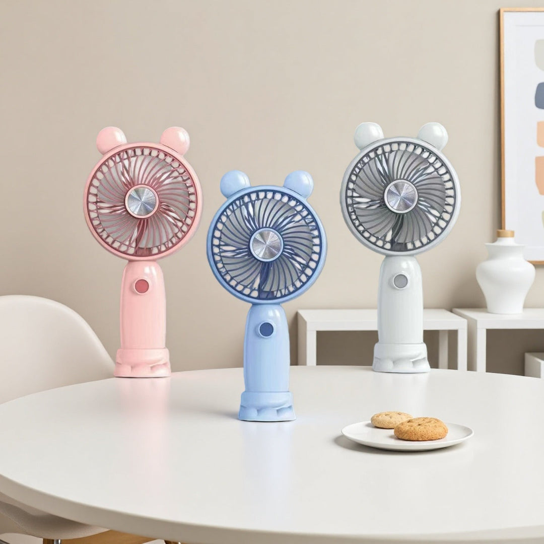 Ladies Portable Hand Fan in playful Bear Design Kalsten