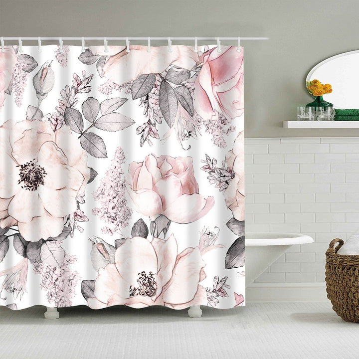 Floral Patterned Bathroom Shower Curtain Kalsten