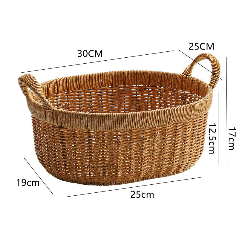 Handwoven Rectangular Storage Basket with Comfortable Handles Kalsten