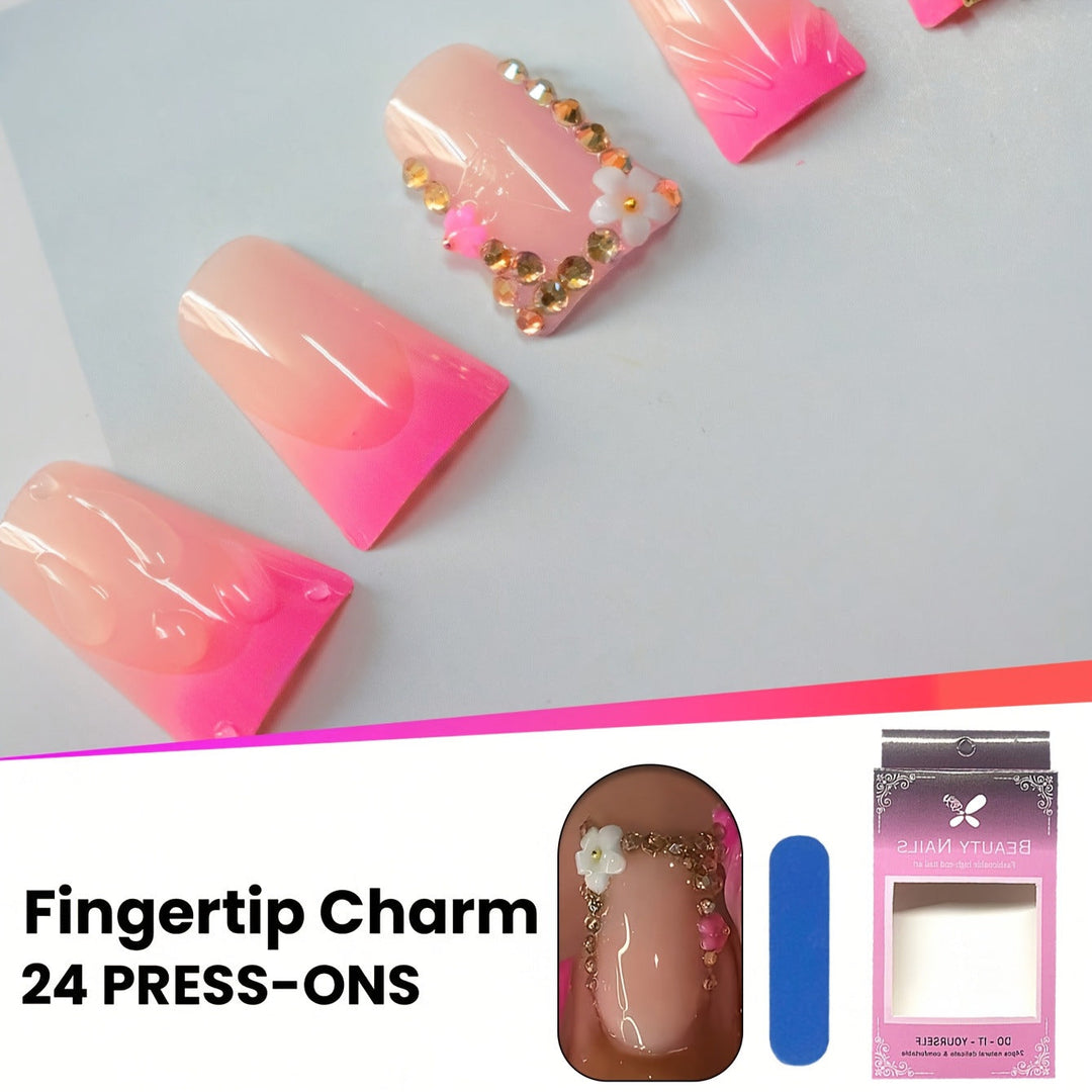 Elegant Floral Press-On Nails Kalsten