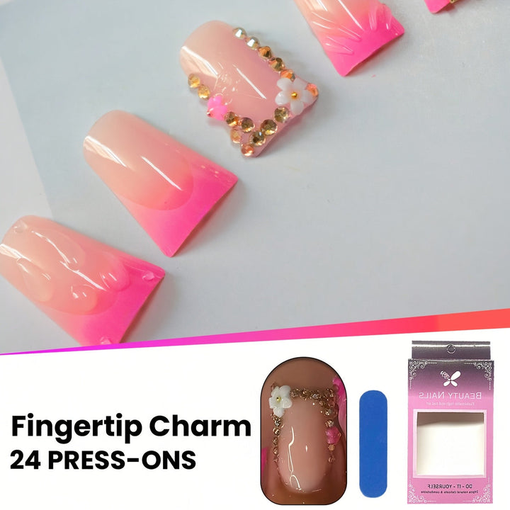 Elegant Floral Press-On Nails Kalsten