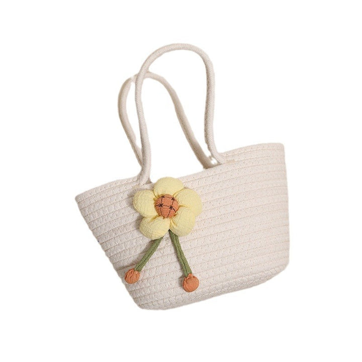 Handcrafted basket bag with floral accents Kalsten
