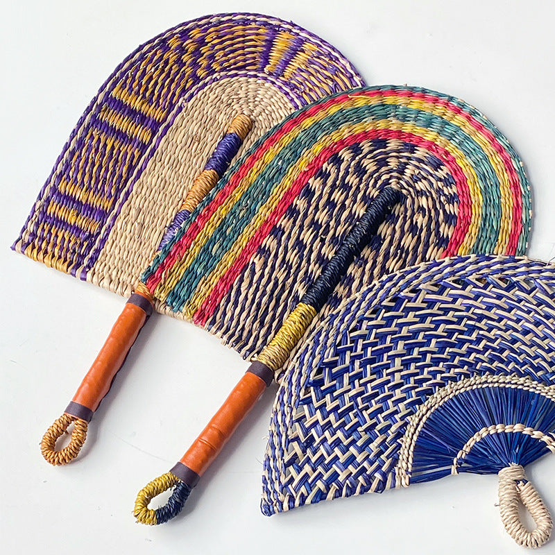 Ladies hand-woven fan made of natural material Kalsten