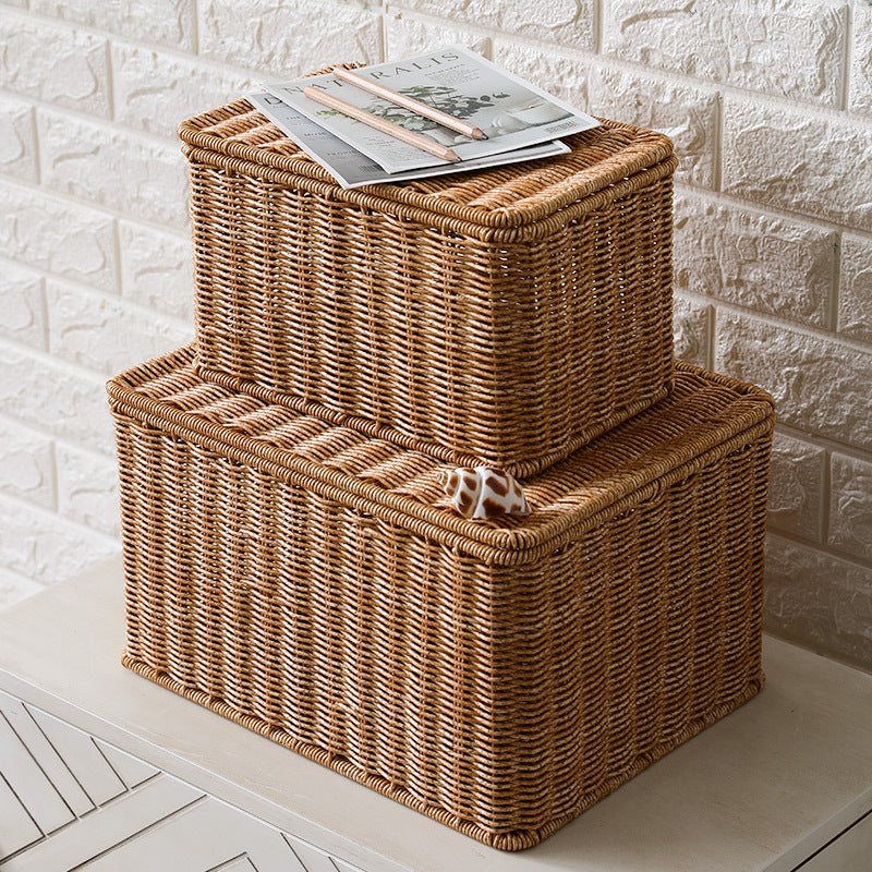 Handcrafted Rectangular Wicker Storage Box Kalsten