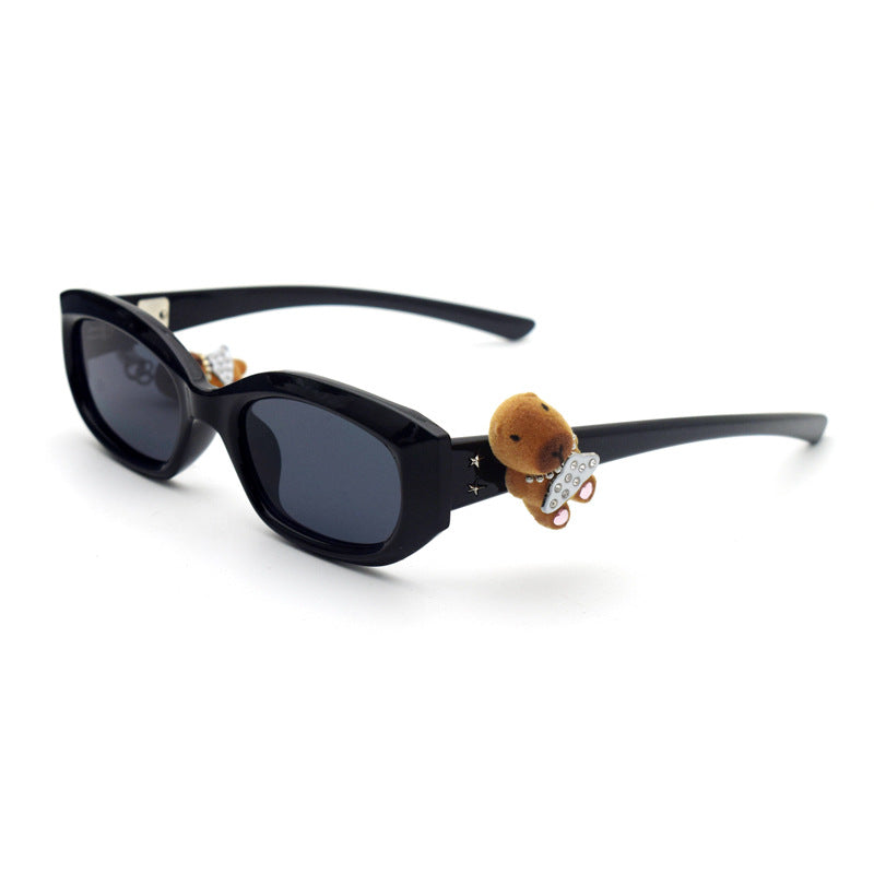 Trendy Cat-Eye Sunglasses with Adorable Teddy Bear Accent Kalsten