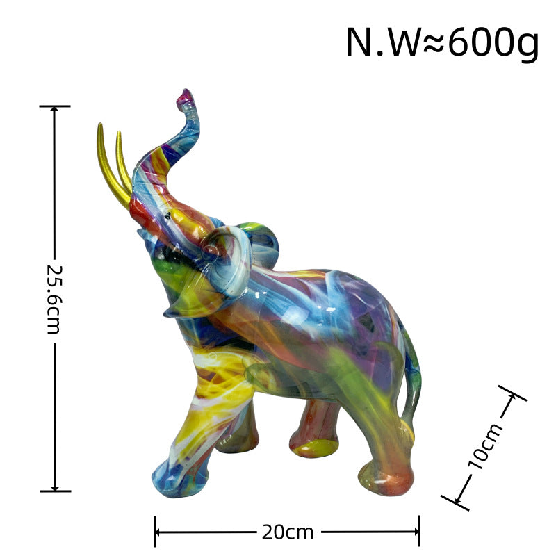 Artistic elephant figure with colorful design Acalora