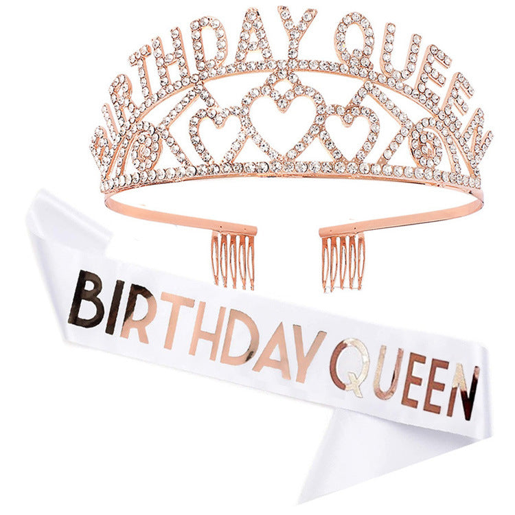 Women's Sparkling Tiara and Sash Set Kalsten