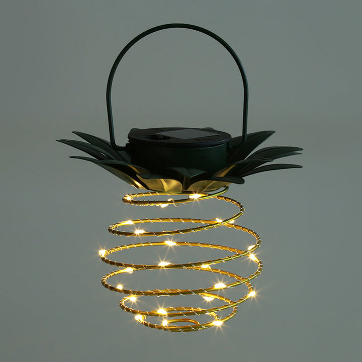 Spiral Pendant LED Hanging Planter Lamp With Faux Tropical Leaf Topper Kalsten