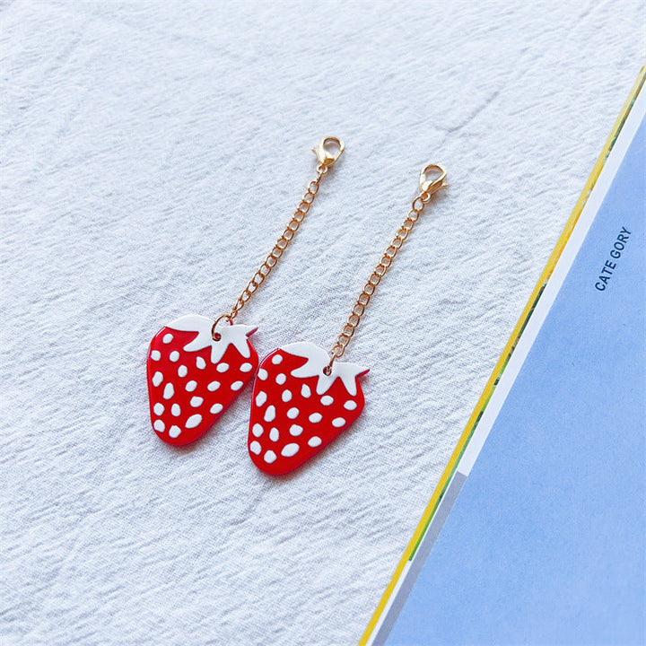 Charming Strawberry Pendant Earrings Kalsten