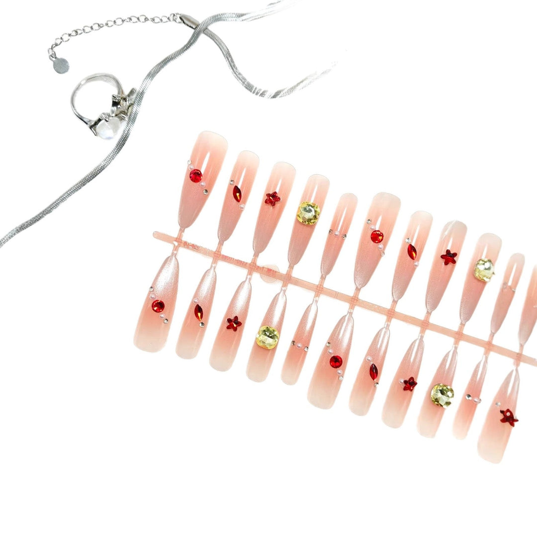 Artificial nails with sparkling 3D decorations Kalsten