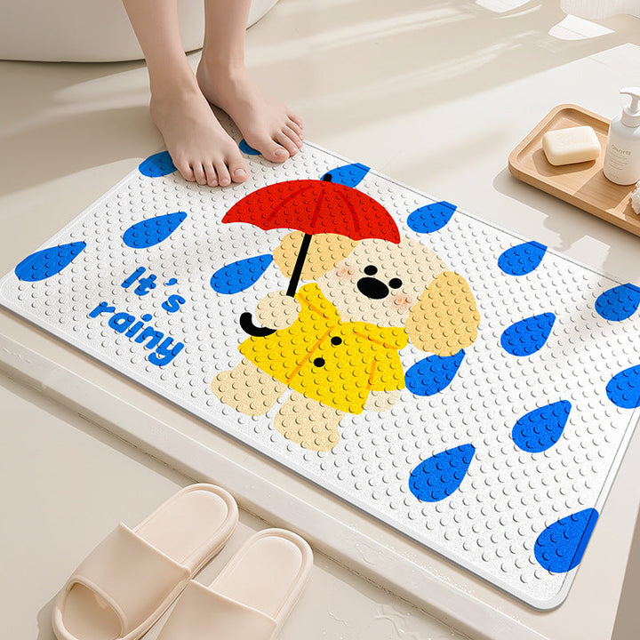 Playful Cartoon Dog Bath Mat Kalsten