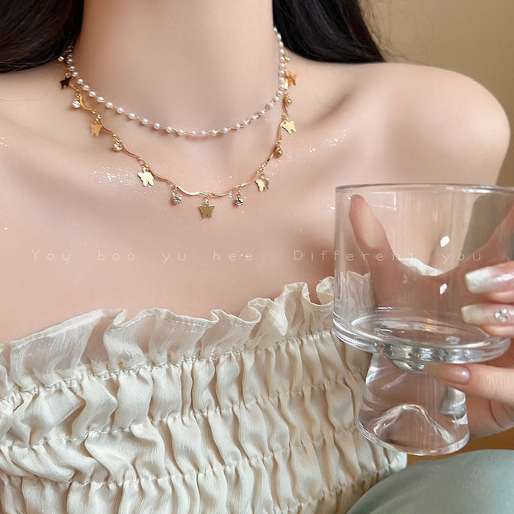 Layered Opal and Pearl Necklace Kalsten