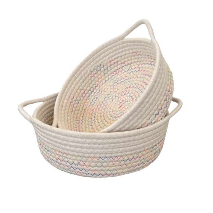 Women Practical Storage Basket with Colorful Zigzag Pattern Kalsten