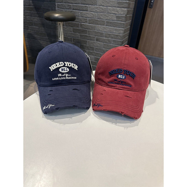 Men's Distressed Cotton Embroidered Baseball Cap Kalsten