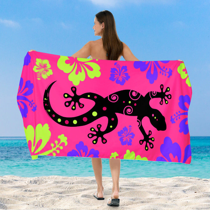 Beach towel with vibrant, colorful animal motif Kalsten