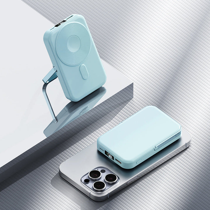 Portable power bank with foldable stand and digital charge level indicator Kalsten