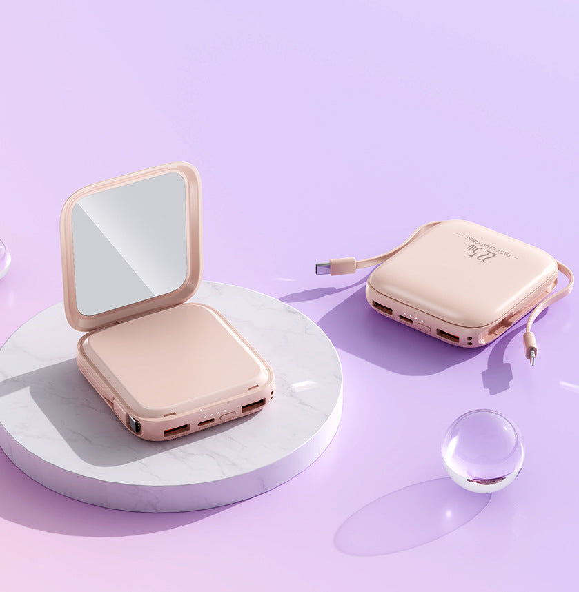 Portable cosmetic power bank with integrated mirror Kalsten