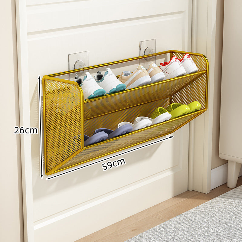 slim overdoor mesh shoe rack organizer with ventilated angled shelf Kalsten