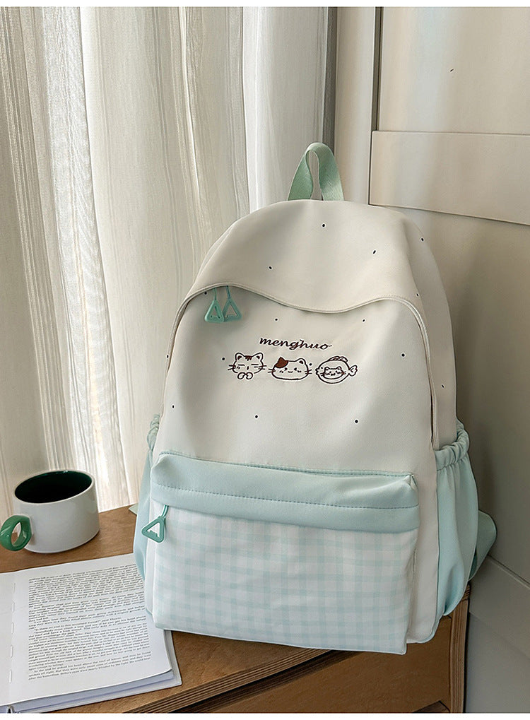 Cute Character Print School Backpack