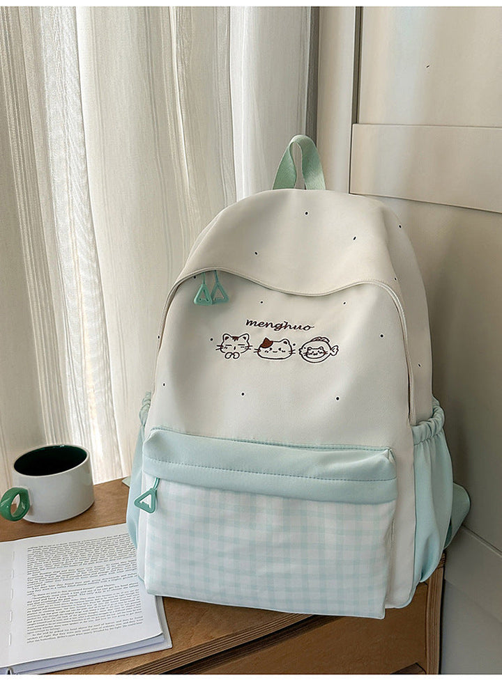 Cute Character Print School Backpack