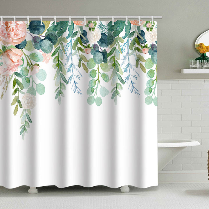 Floral Lavender Pattern Shower Curtain Kalsten