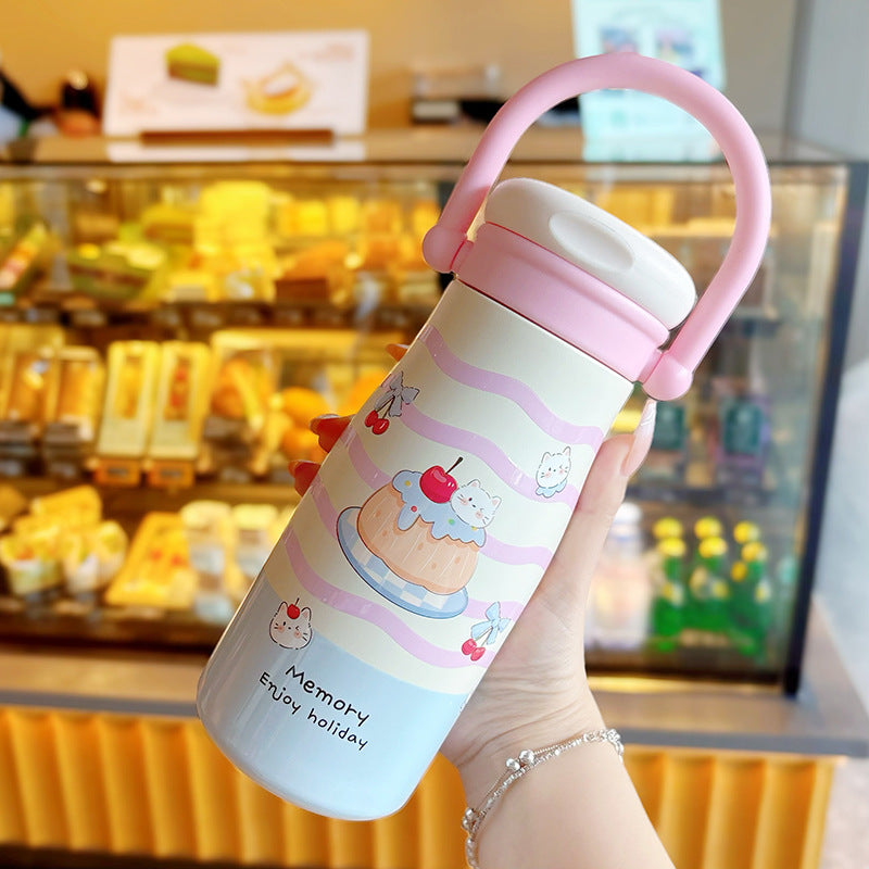 Women's Insulated Drinking Bottle with Safe Closure and Practical Carry Handle Kalsten