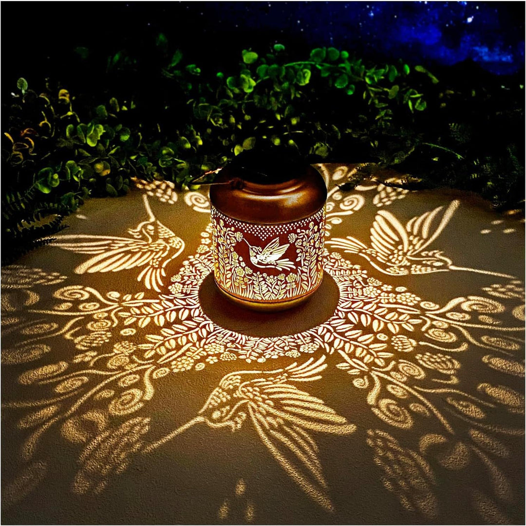 Intricate Metal Shadow Projection Table Lamp With Rechargeable LED Kalsten