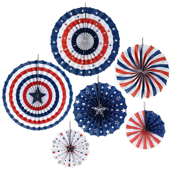 Unisex multi-piece party decoration set with paper fans pom poms bunting garland Kalsten