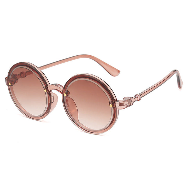 Women Round Sunglasses with Transparent Frame Kalsten