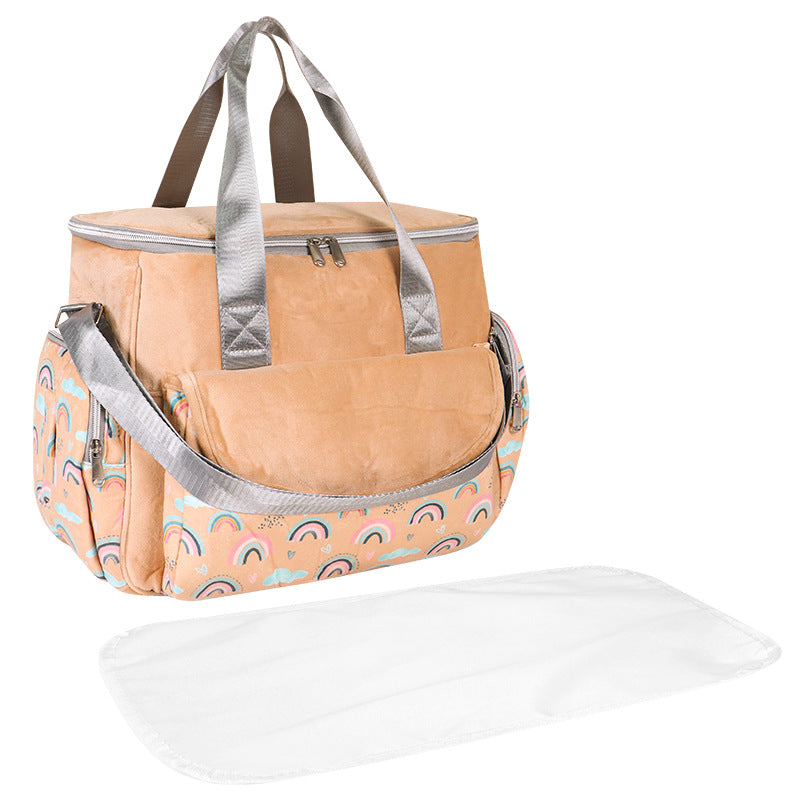 Diaper bag with organized compartments and removable changing mat Kalsten