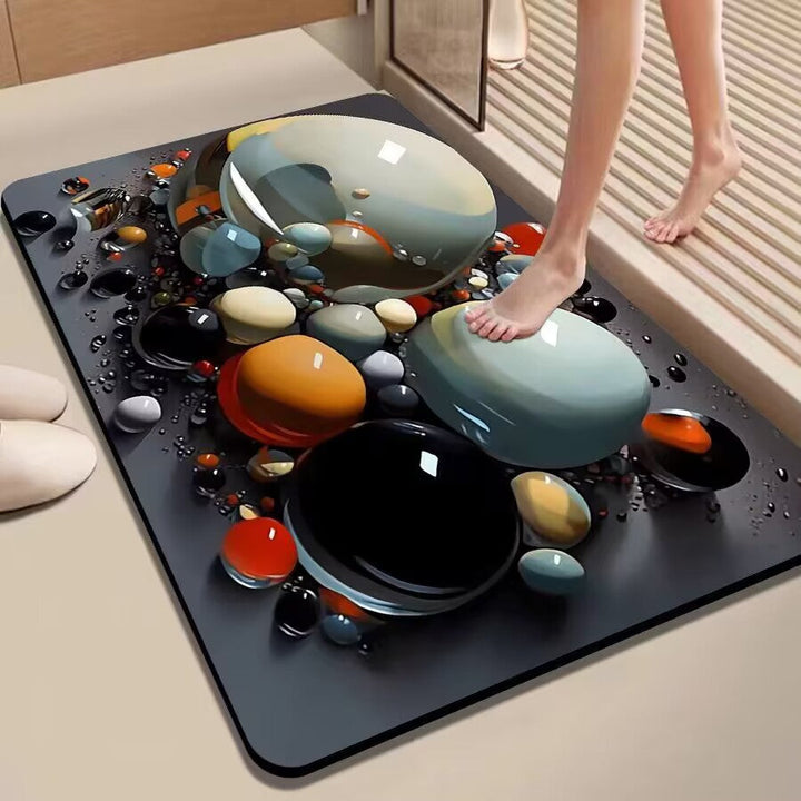 Colorful Pebble-Themed Floor Mat Kalsten