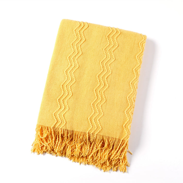 Women Comfortable Knitted Blanket with Modern Zigzag Pattern Kalsten