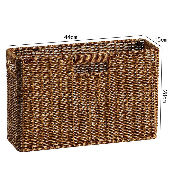 Rectangular Woven Storage Basket with Cut-Out Handles Kalsten