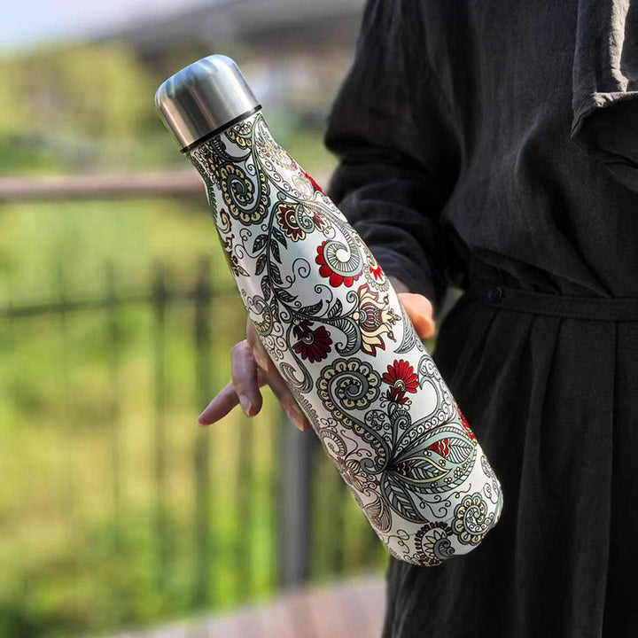 Unisex double-walled insulated bottle made of stainless steel with vacuum insulation and leak-proof screw cap Kalsten