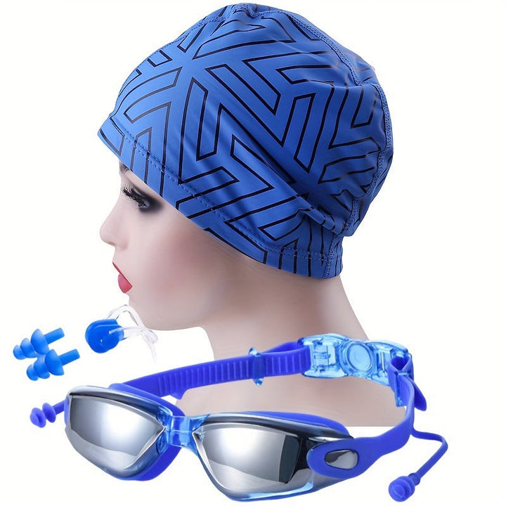 Swimming Sports Set with Ergonomic Swimming Goggles and Stylish Swim Cap Kalsten