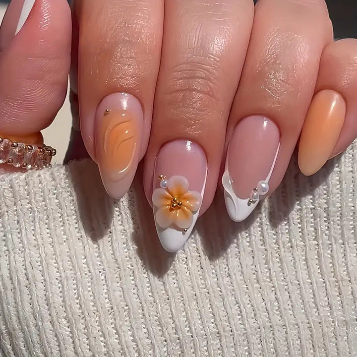 Artistic Floral Design Press-On Nail Set Kalsten