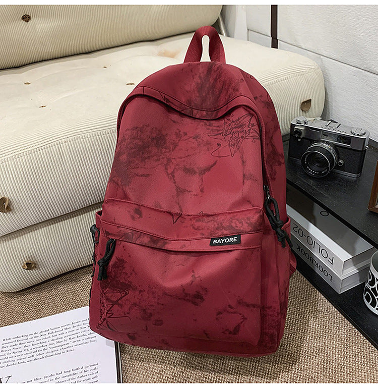 Marble Pattern Casual School Backpack