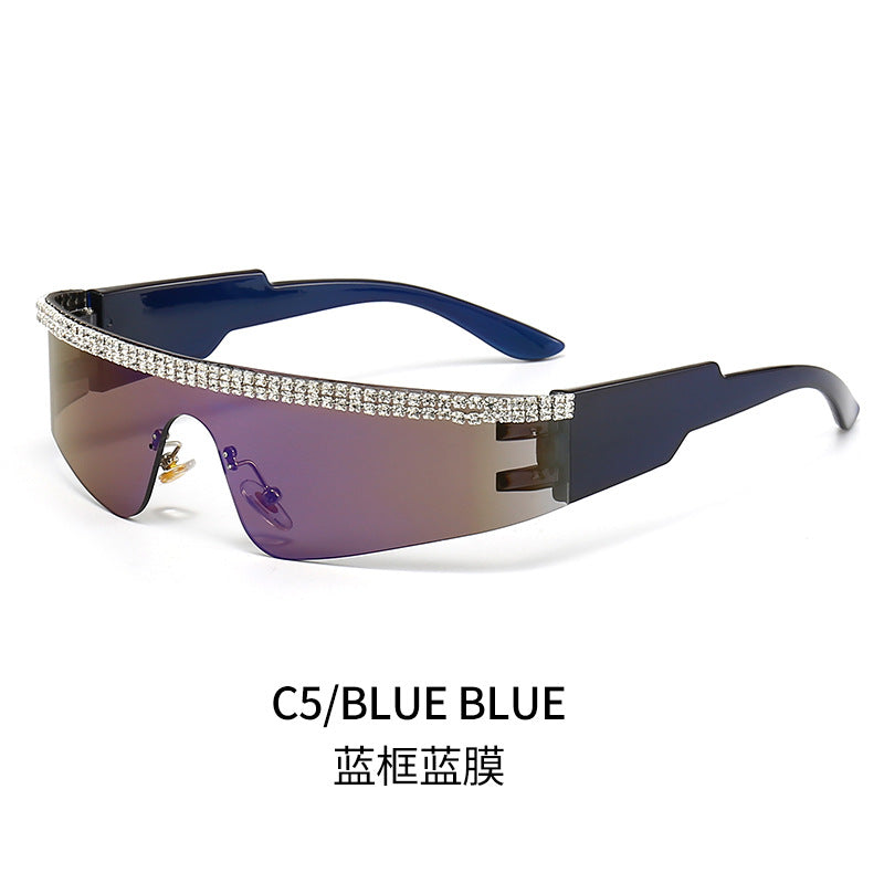 Women's Fashion Glamour Sunglasses with Rhinestone-Embellished Frame Kalsten