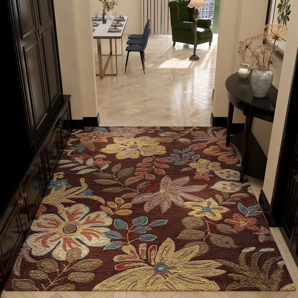 Luxurious Floral Pattern Area Rug Acalora