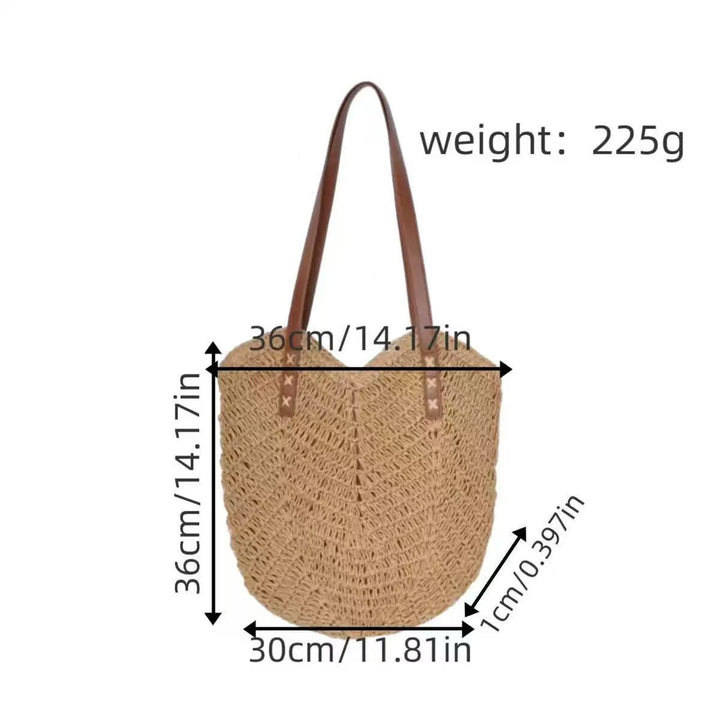 Beach bag with fashionable woven pattern and robust leather straps Kalsten