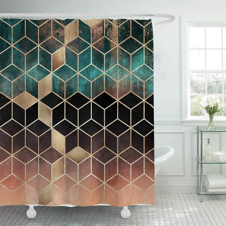 Textured Mosaic Pattern Shower Curtain Kalsten