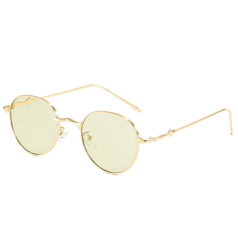 Ladies elegant round sunglasses with stylish metal frame Kalsten
