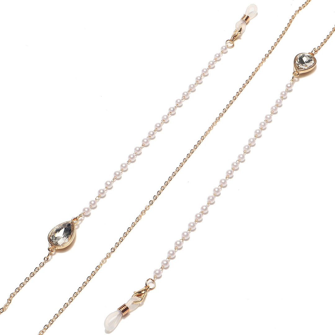 Elegant Pearl and Crystal Eyewear Chain Kalsten