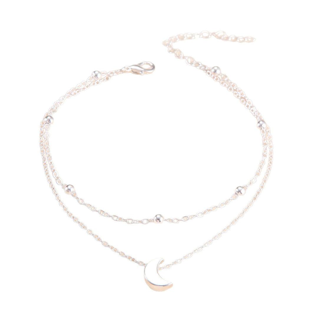 Double Layered Moon Charm Anklet Kalsten