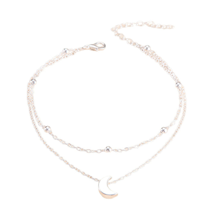 Double Layered Moon Charm Anklet Kalsten